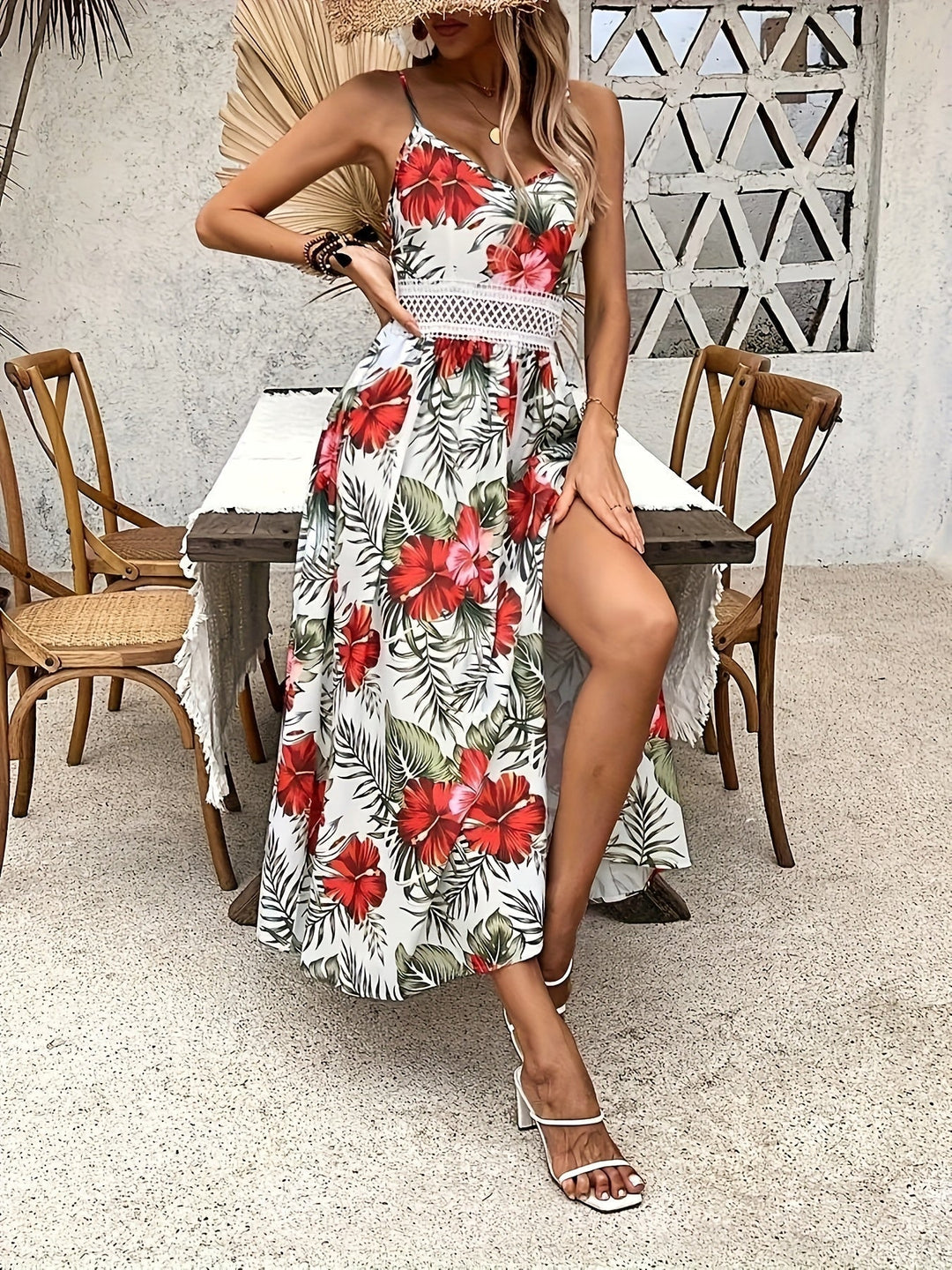 Tilda | Floral Print Maxi Wedding Guest Dress