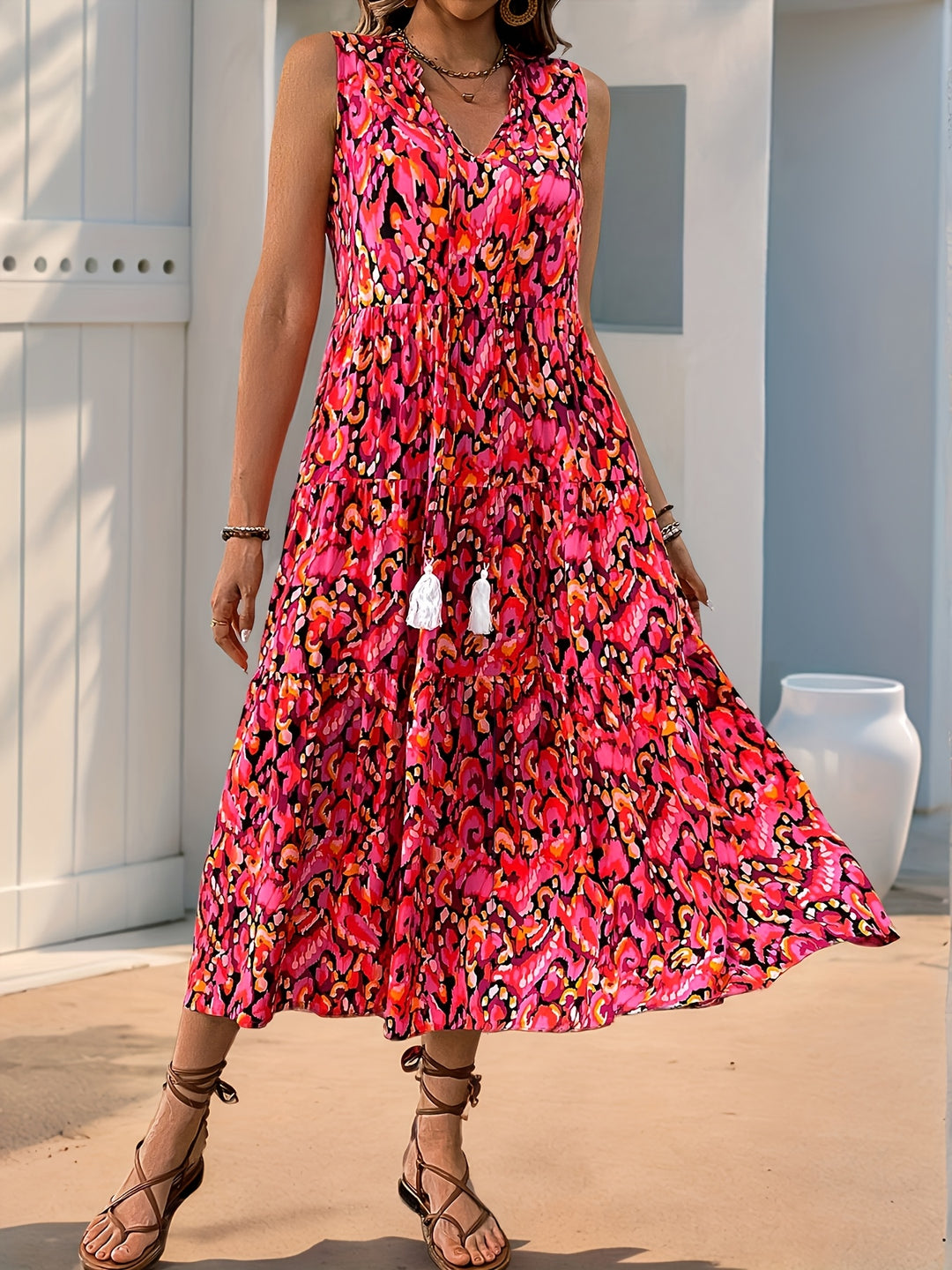 Nyla™ - Boho Fringe Tie-Waist Dress