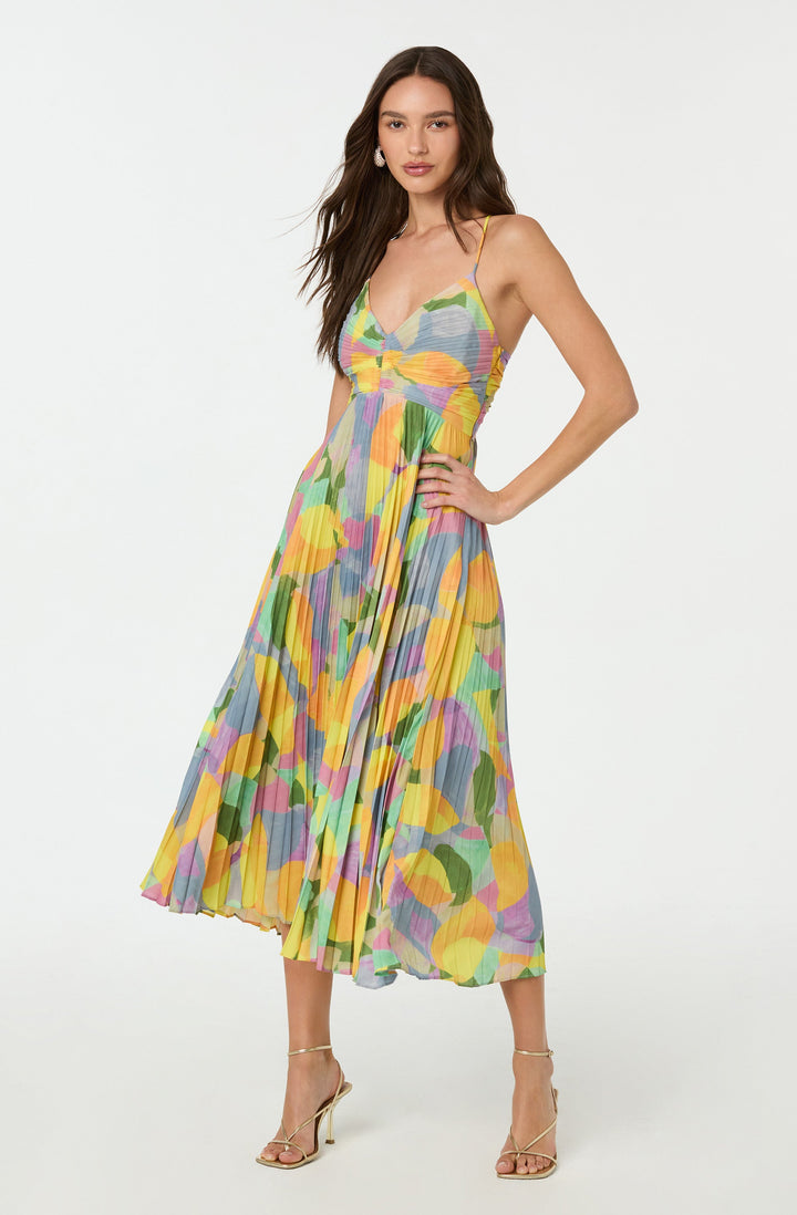 Lisa | Pleated Floral Wedding Guest Dress