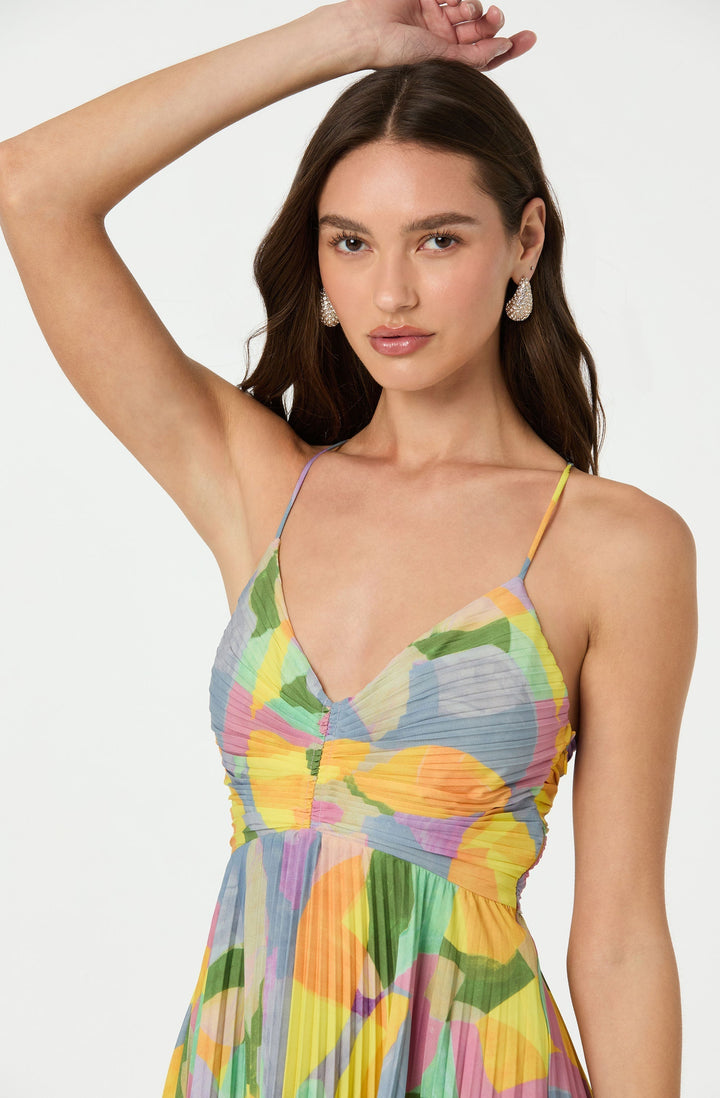 Lisa | Pleated Floral Wedding Guest Dress