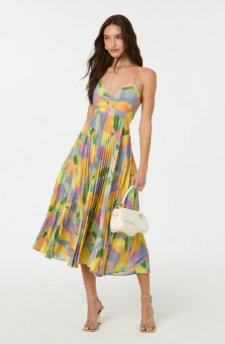 Lisa | Pleated Floral Wedding Guest Dress