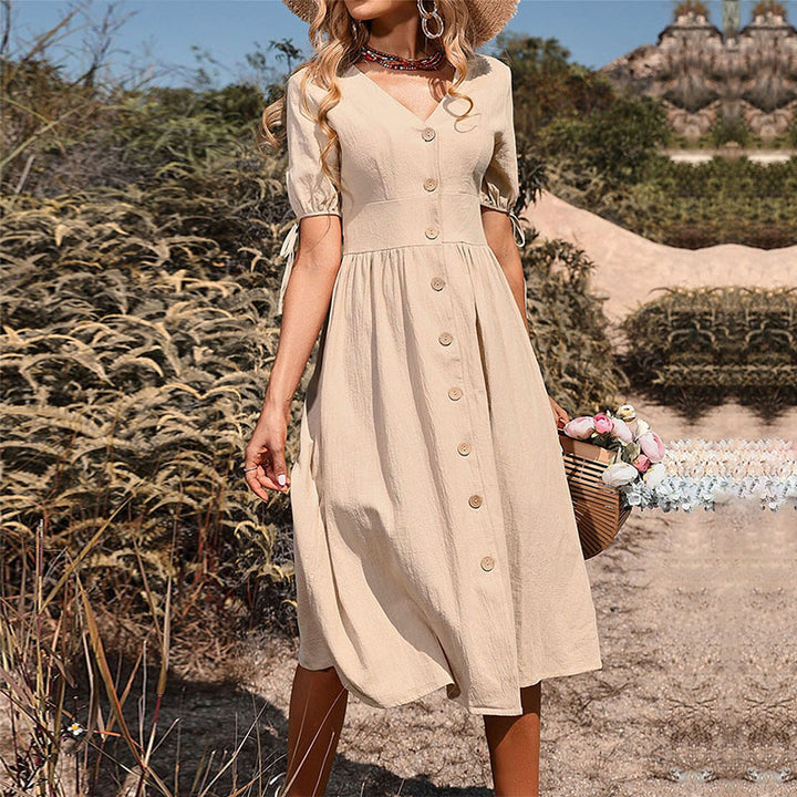Sydney | Tie-Cuff Button-Up Dress