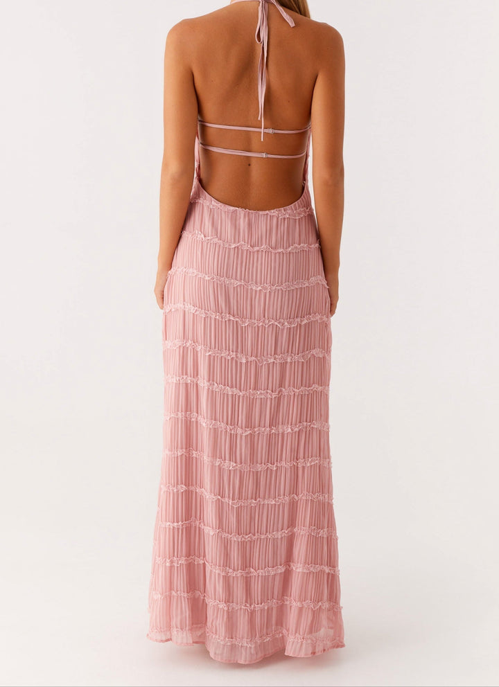 Jolene | Halter Maxi Wedding Guest Dress