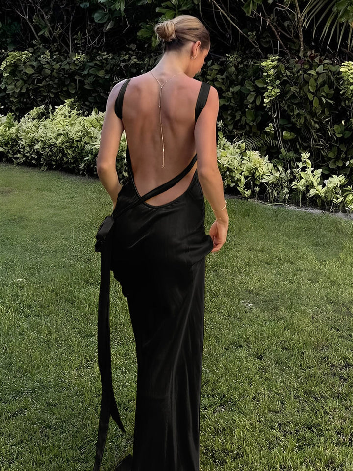 Selina | Satin Halter Wedding Guest Dress