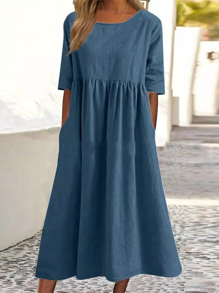 Serena | Slouchy-Fit Pleated Midi Dress