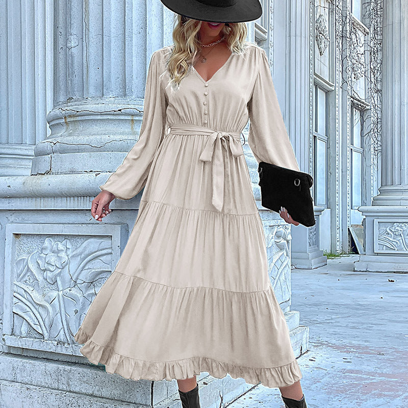 Chloe | Effortless Long Sleeved Nude Dress