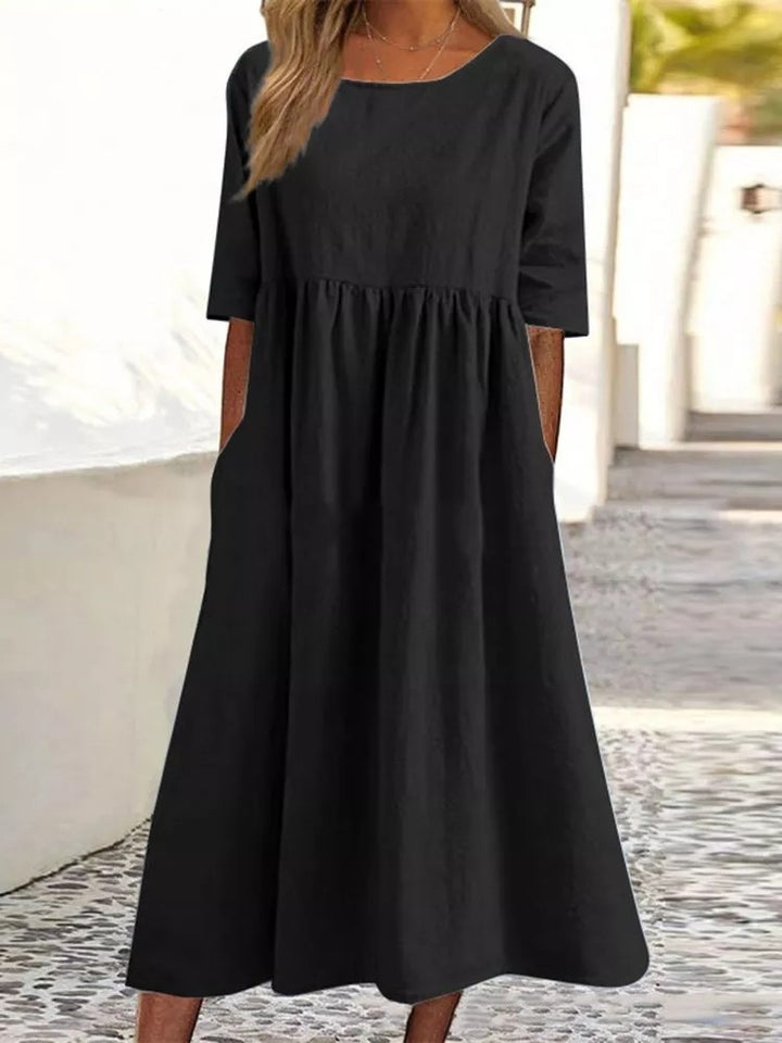 Serena | Slouchy-Fit Pleated Midi Dress