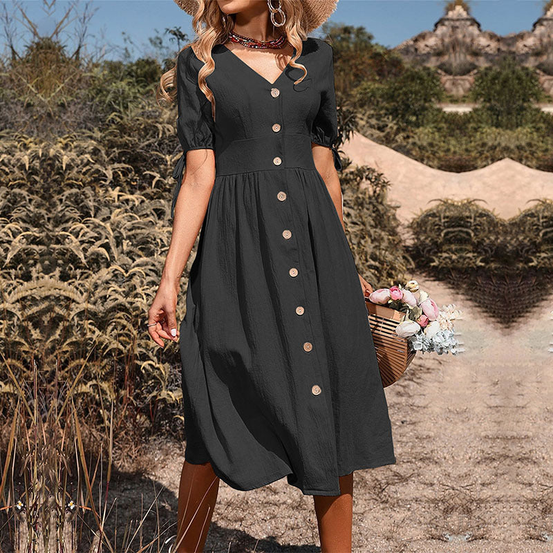 Sydney | Tie-Cuff Button-Up Dress
