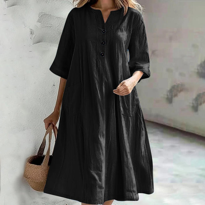 Zara | Stunning V-neck Half Sleeved Dress