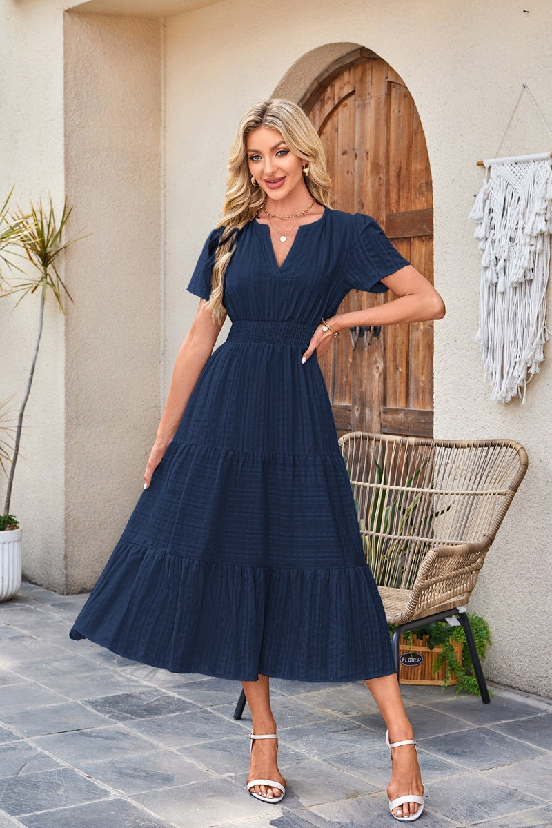 Stella | Elegant Bubble Sleeve Pleated Dress