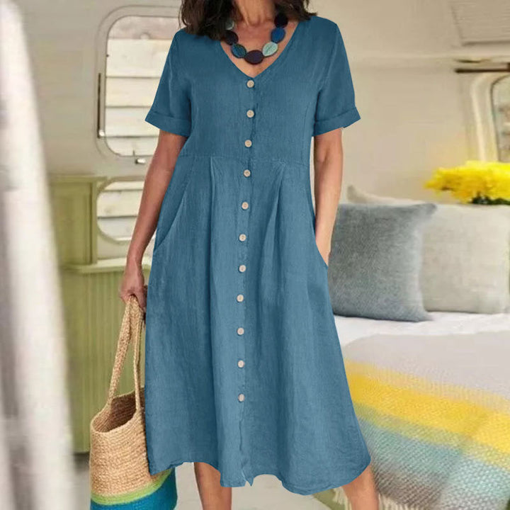 Kiara | Refined Cotton And Linen Dress