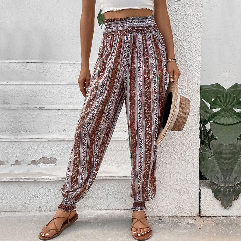 Ruby | Printed Leg Tied Lantern Pants