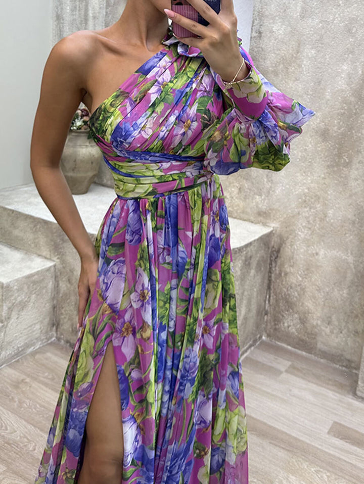 Saniah | Floral Slit Wedding Guest Dress