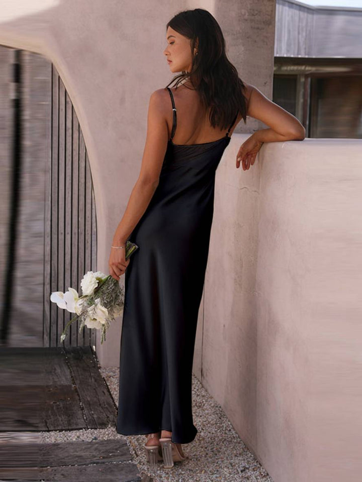 Kira | Satin Slit Wedding Guest Dress