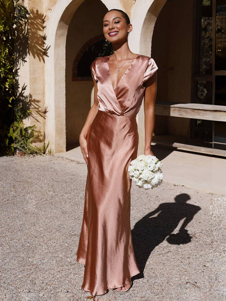 Samantha | Satin Mermaid Wedding Guest Dress