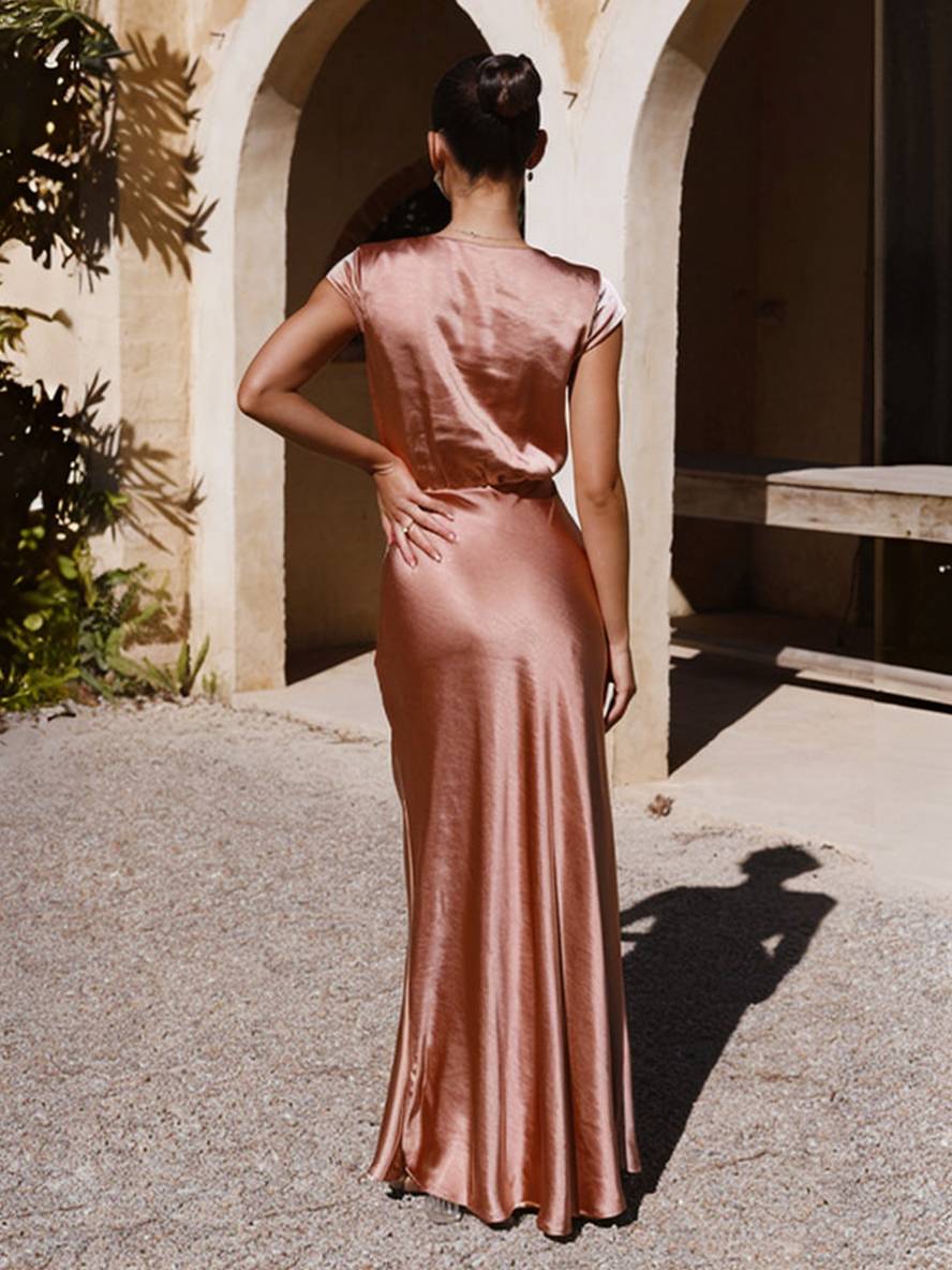 Samantha | Satin Mermaid Wedding Guest Dress