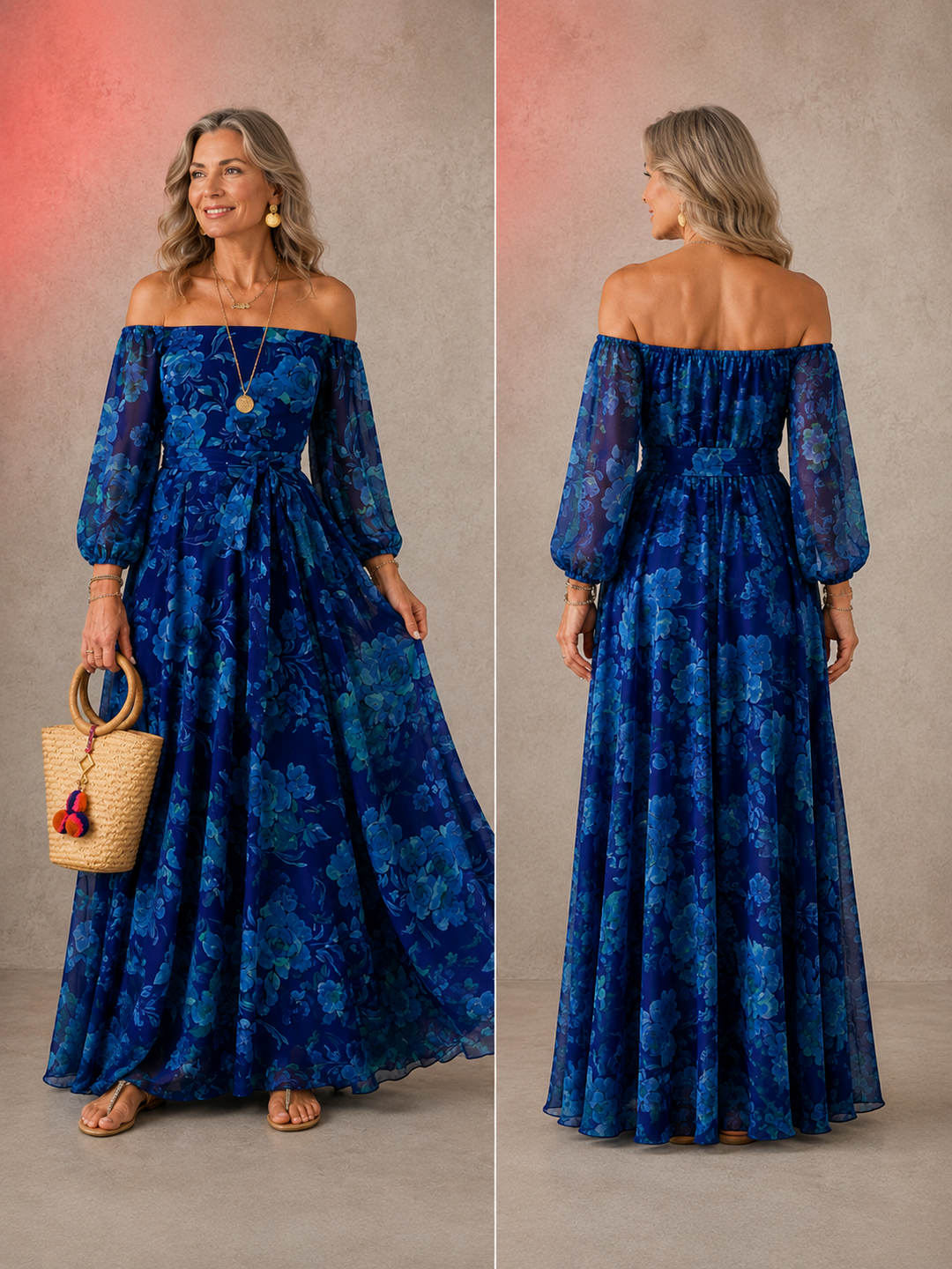Calista - Floral Off-Shoulder Maxi Dress