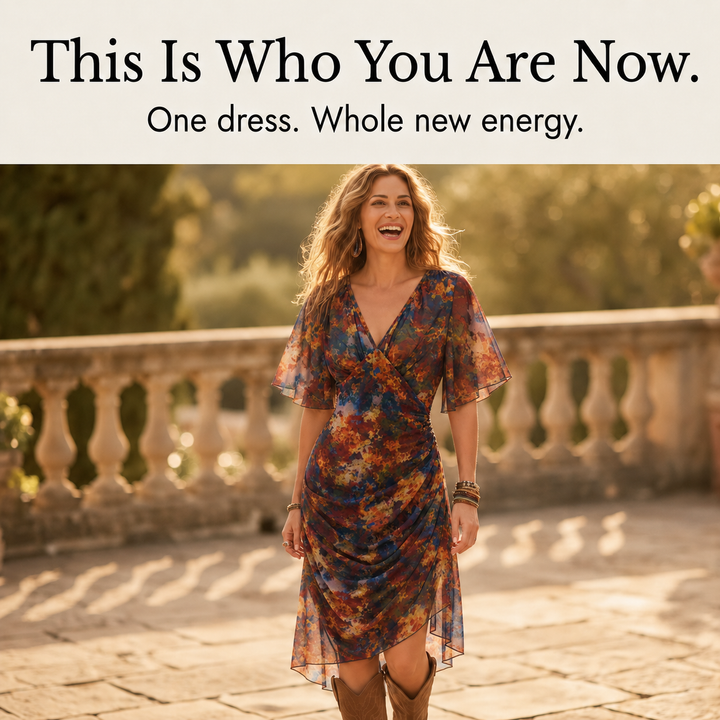 Elowen™ – Watercolor Ruched Midi Dress