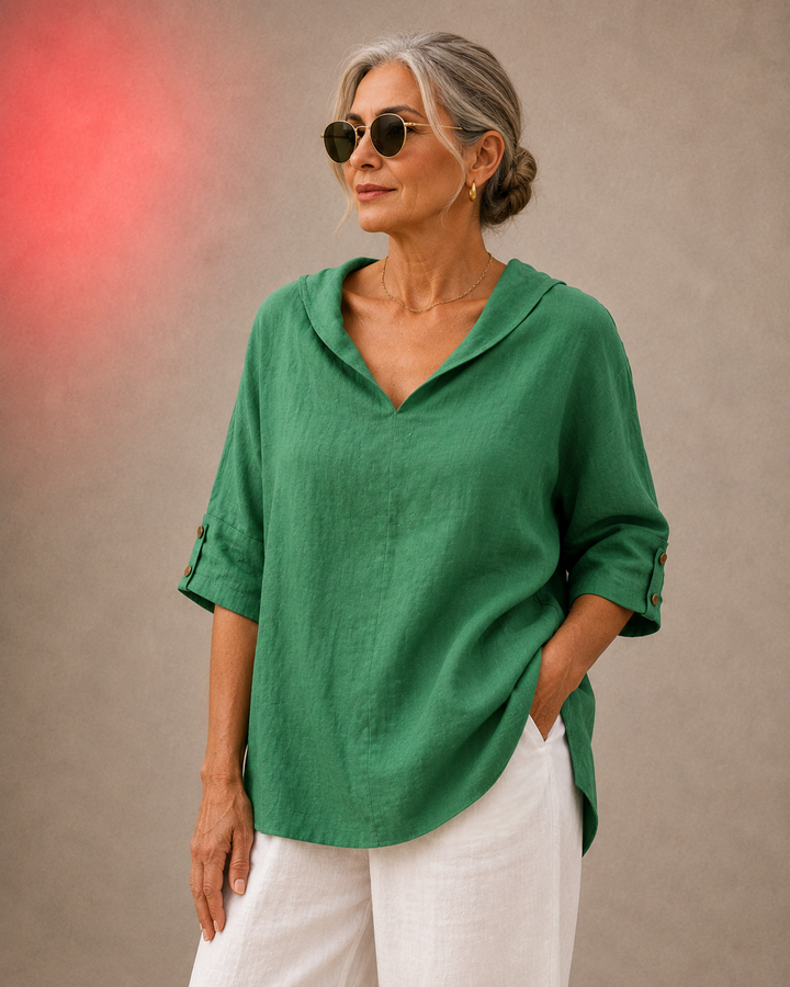 Renee - V-Neck Casual Linen Shirt