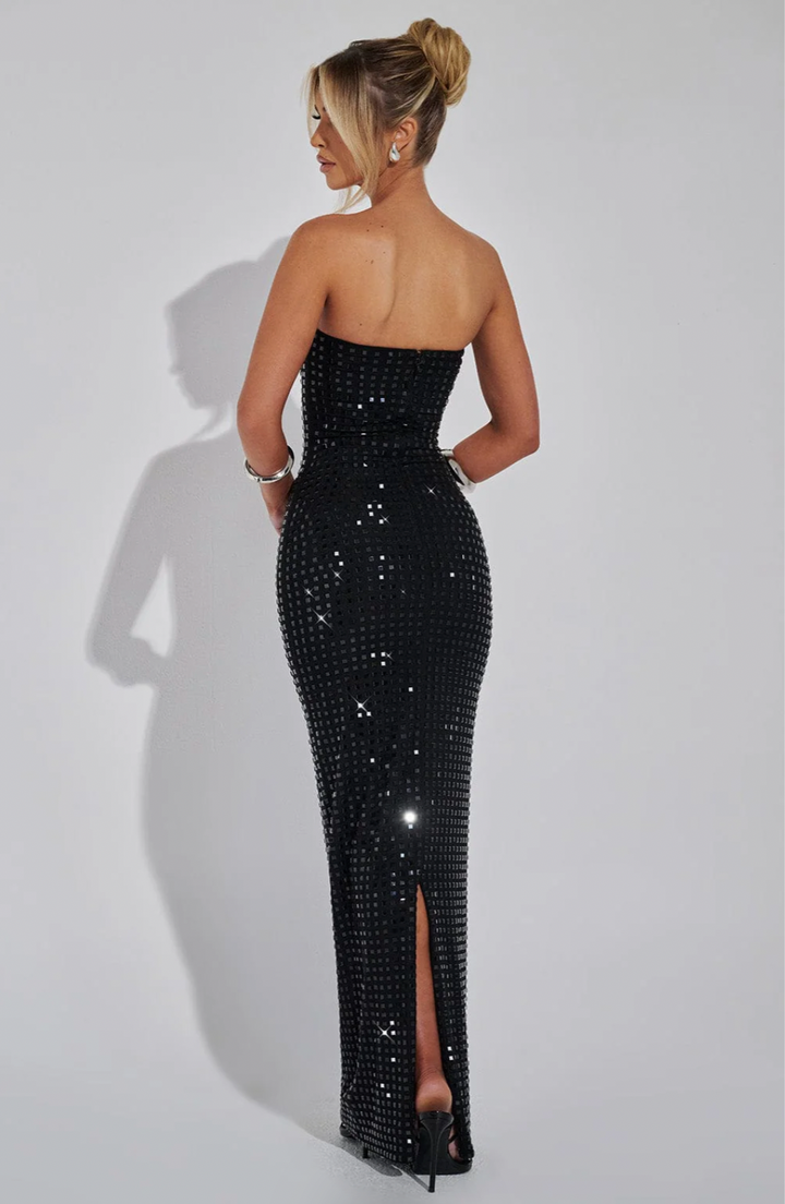 Lilou | Rhinestone Maxi Wedding Guest Dress