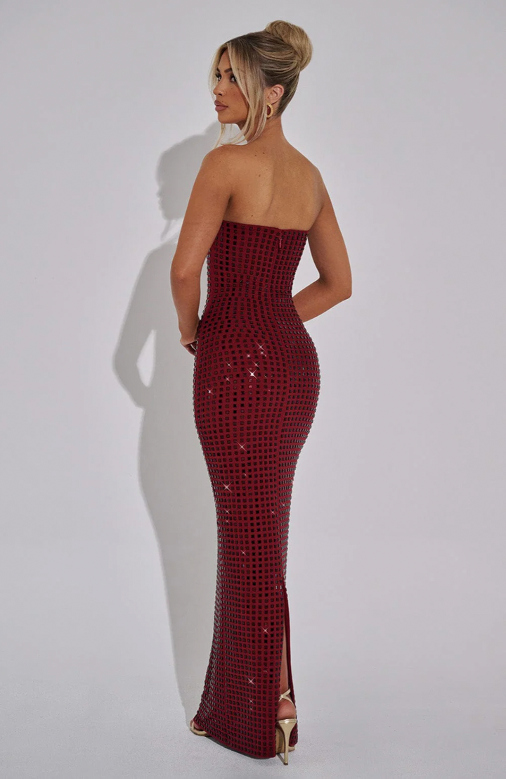 Lilou | Rhinestone Maxi Wedding Guest Dress