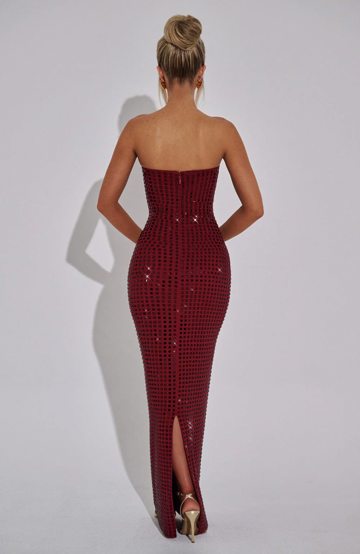 Lilou | Rhinestone Maxi Wedding Guest Dress