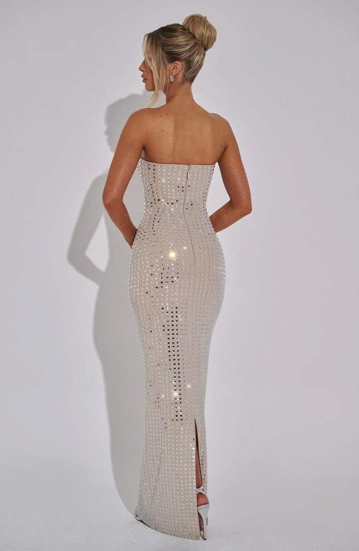 Lilou | Rhinestone Maxi Wedding Guest Dress