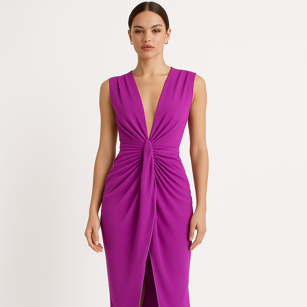 Valerie | Draped V-Neck Wedding Guest Dress