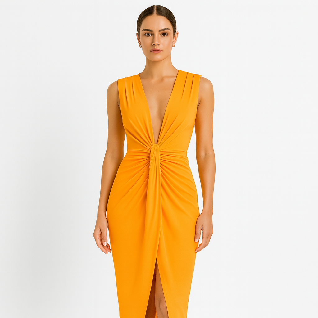Valerie | Draped V-Neck Wedding Guest Dress