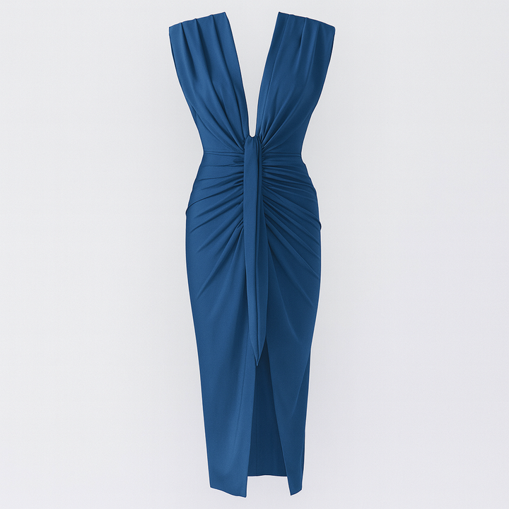 Valerie | Draped V-Neck Wedding Guest Dress