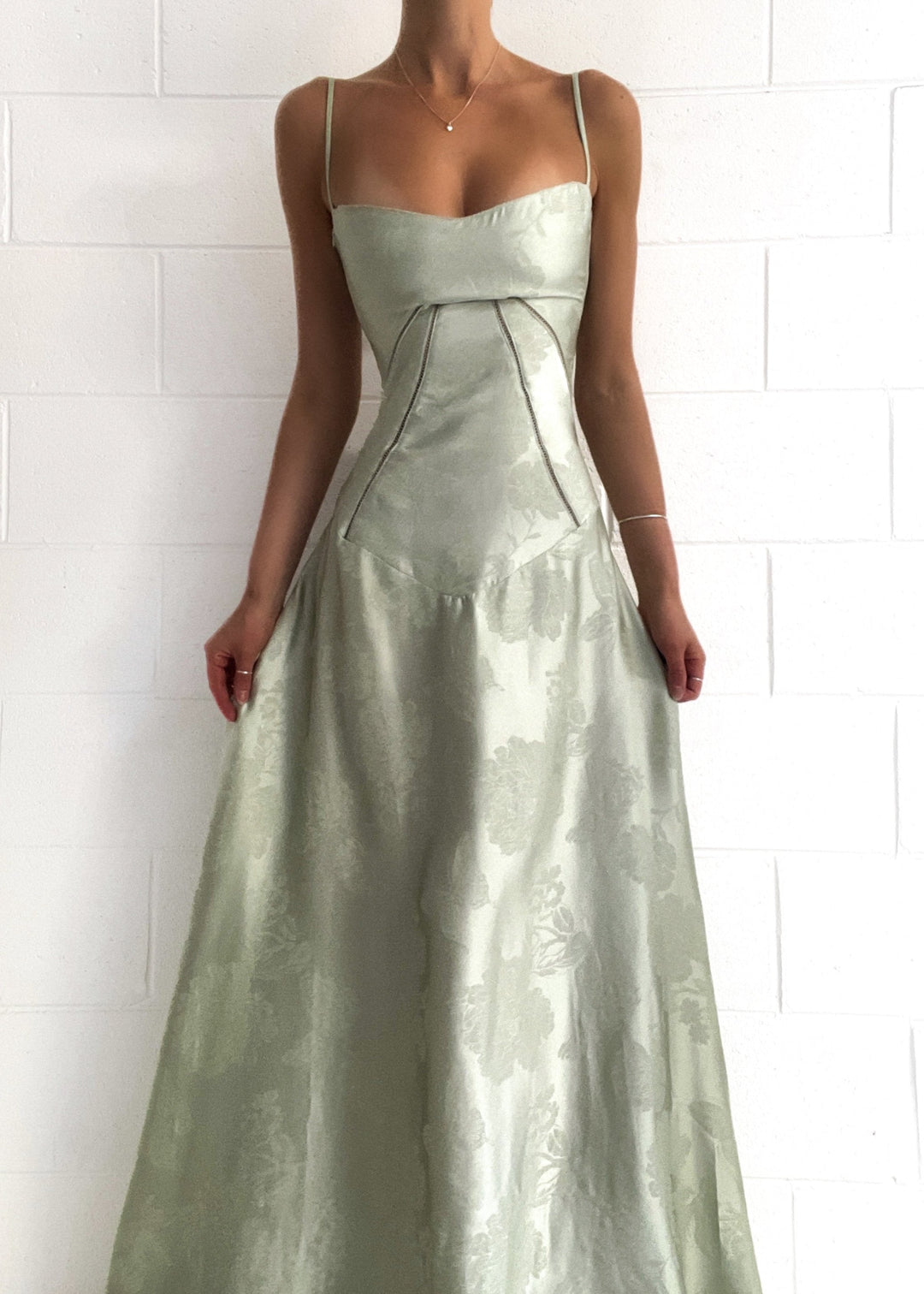 Elena | Satin Strap Maxi Wedding Guest Dress