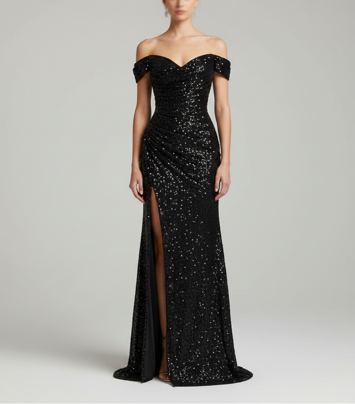 Valerie | Sequin Slit Wedding Guest Dress