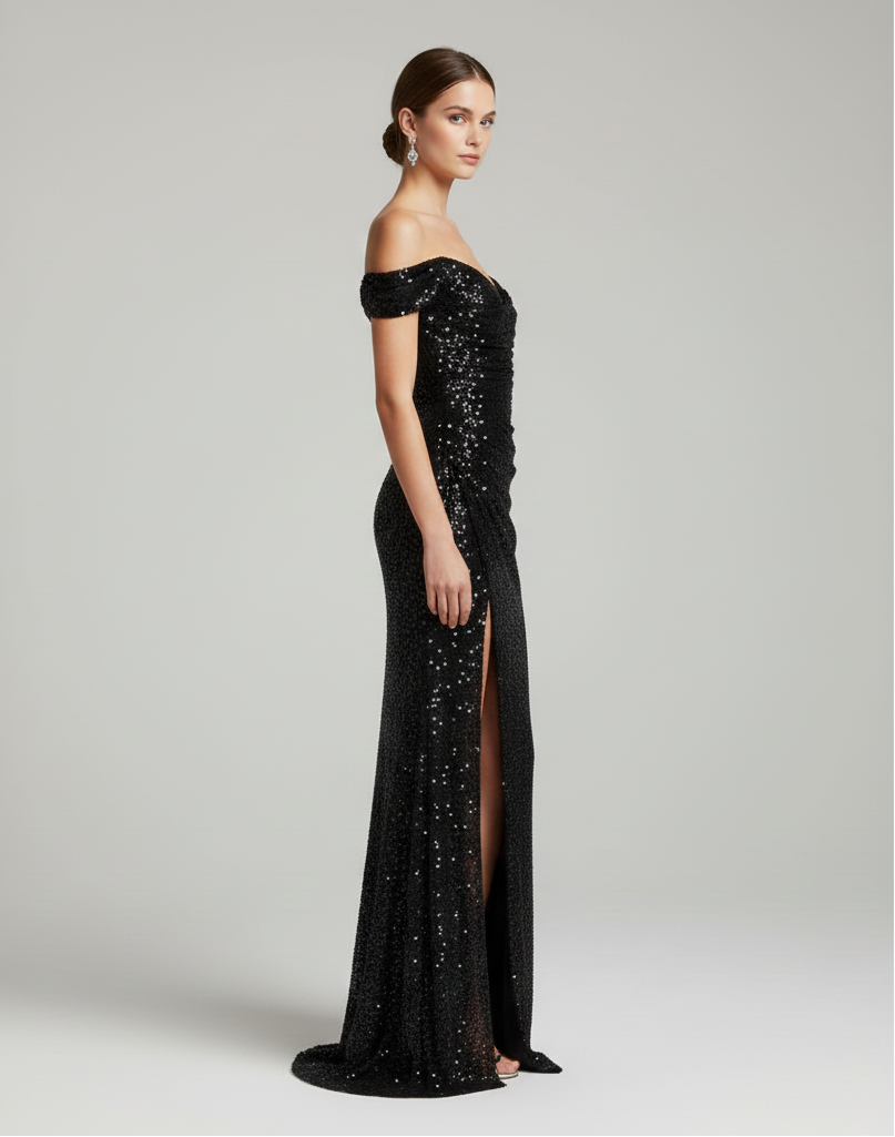 Valerie | Sequin Slit Wedding Guest Dress