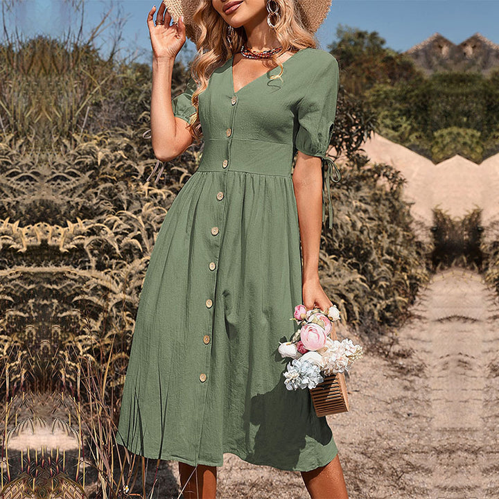 Sydney | Tie-Cuff Button-Up Dress