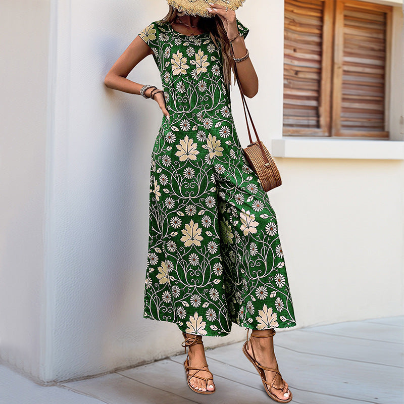 Ivy | Floral Print Cotton  Jumpsuit