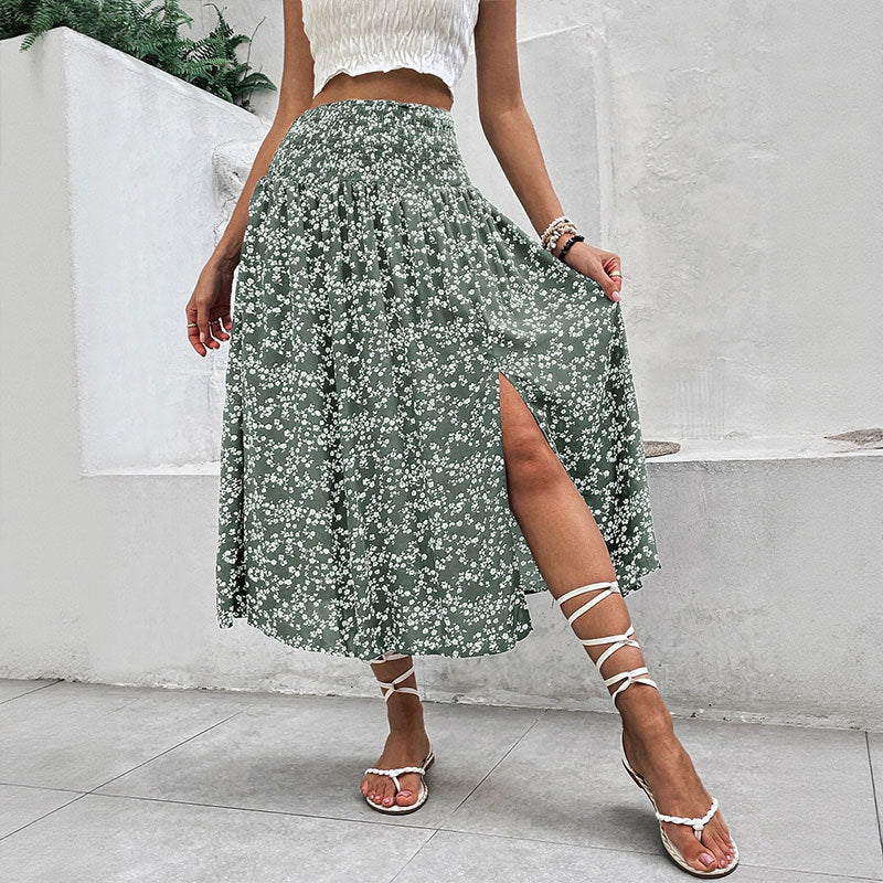 Valentina | Floral Split Midi Skirt