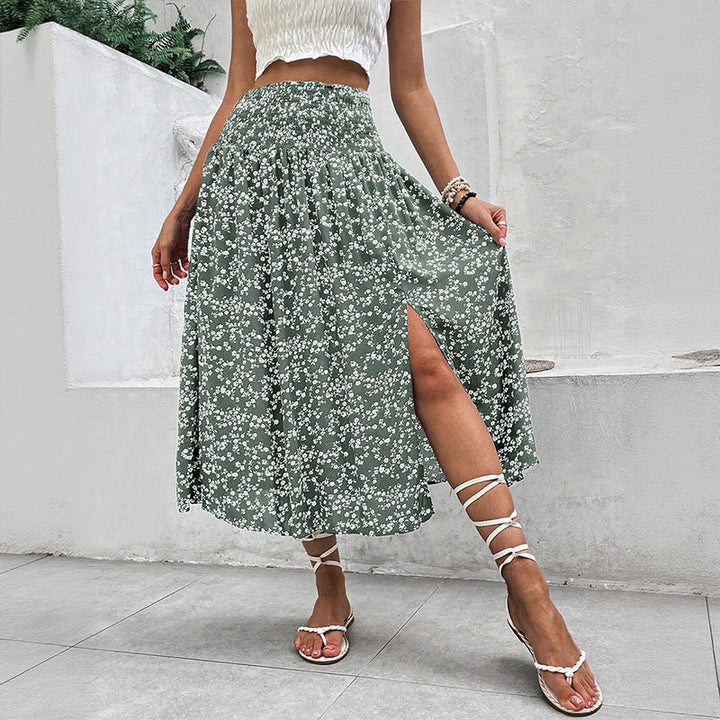 Valentina | Floral Split Midi Skirt