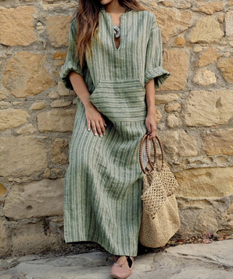 Alina | Artisanal V-Neck Maxi Dress