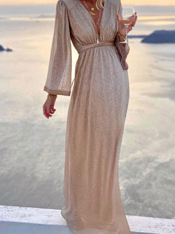 Sarai | Shimmer Sleeve Wedding Guest Dress