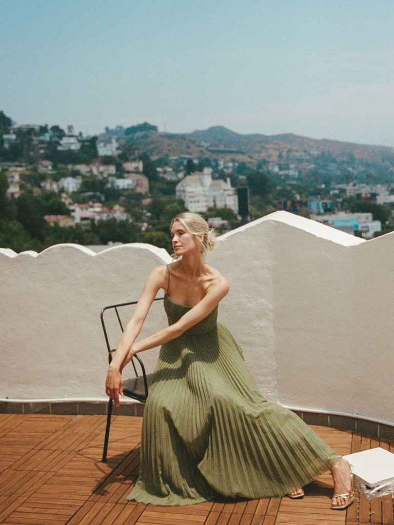 Sonya | Pleated Maxi Wedding Guest Dress