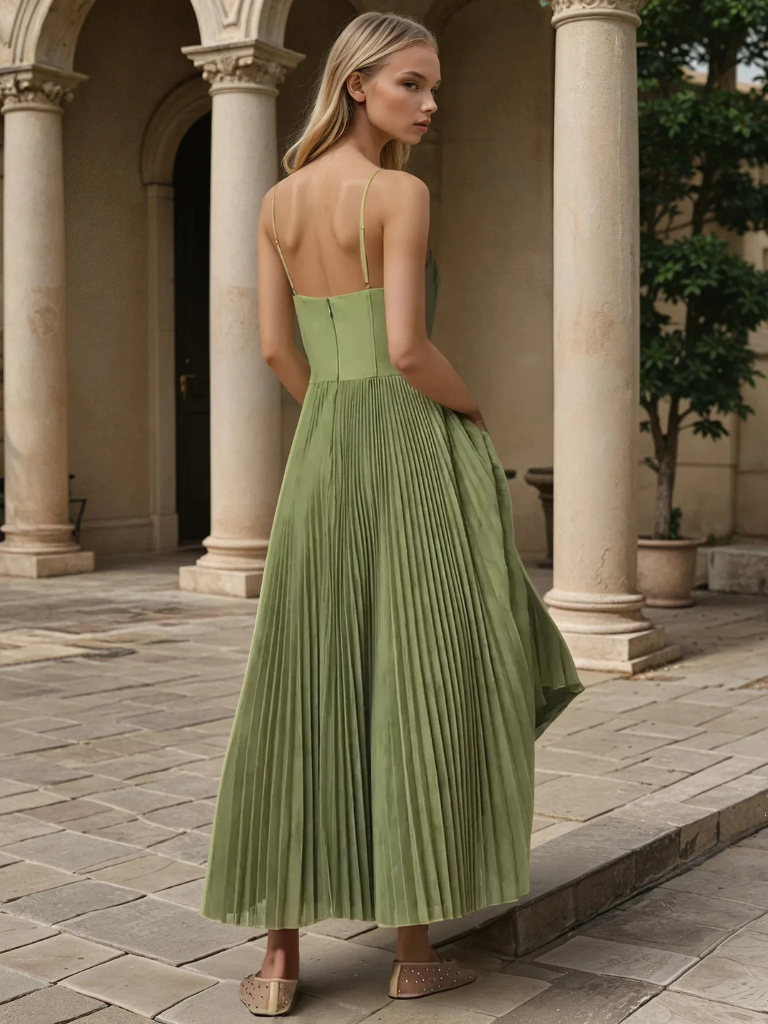 Sonya | Pleated Maxi Wedding Guest Dress