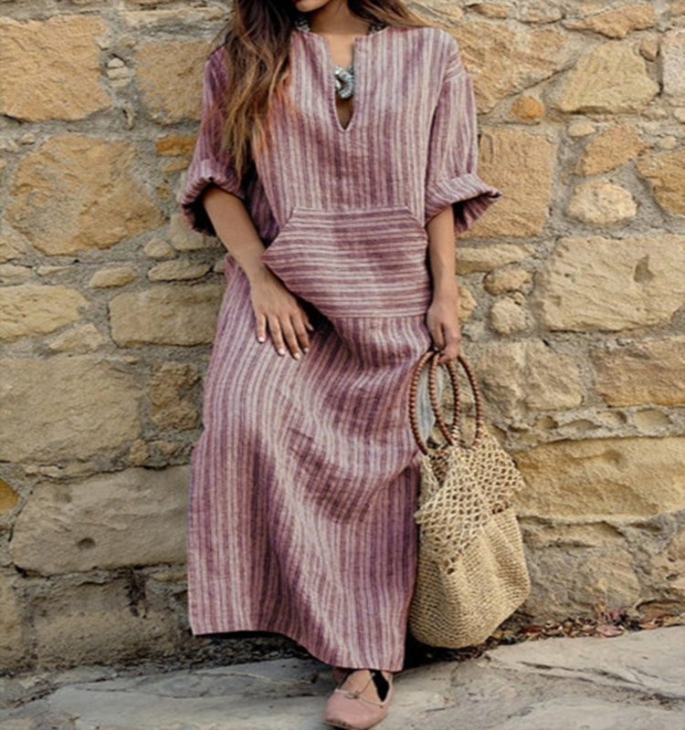 Alina | Artisanal V-Neck Maxi Dress