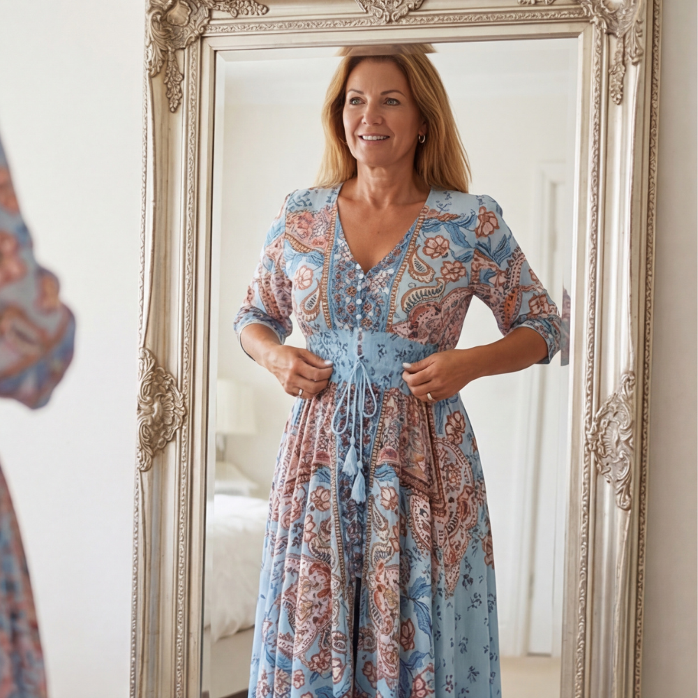 Floressa™ Flowy Floral V Neck Maxi Dress