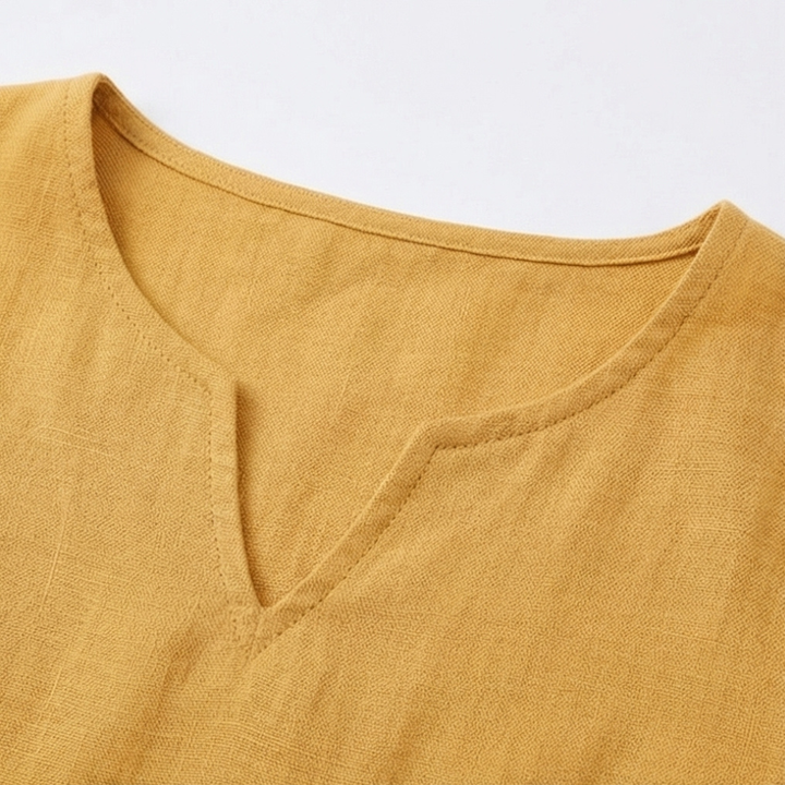 Solenne™ – Relaxed V-Neck Midi Dress