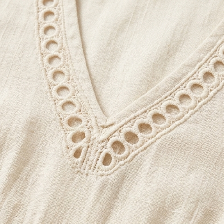 Solmera™ – Crochet Trim Midi Dress