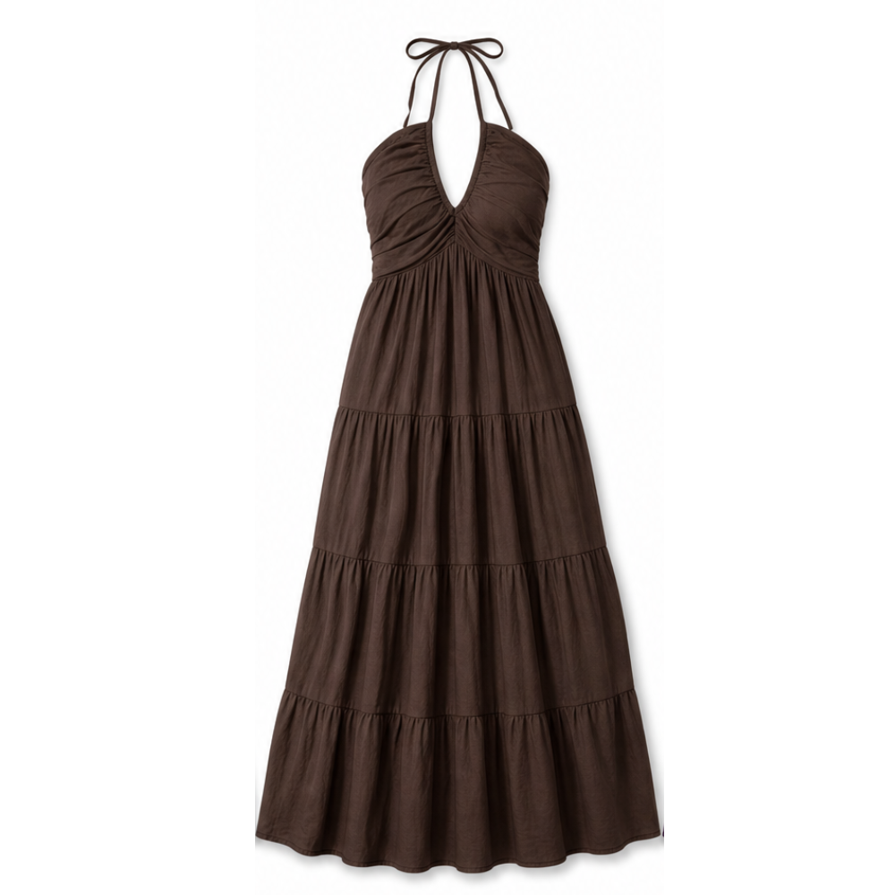 Solenne™ - Flowy Halter Maxi Dress for Effortless Style