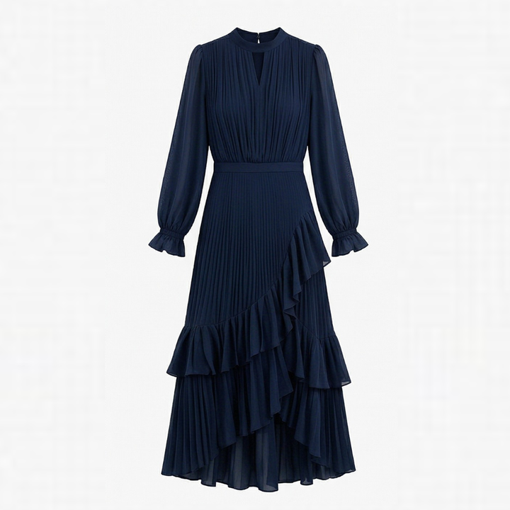 Keyfa™ – Pleated Ruffle Midi Dress