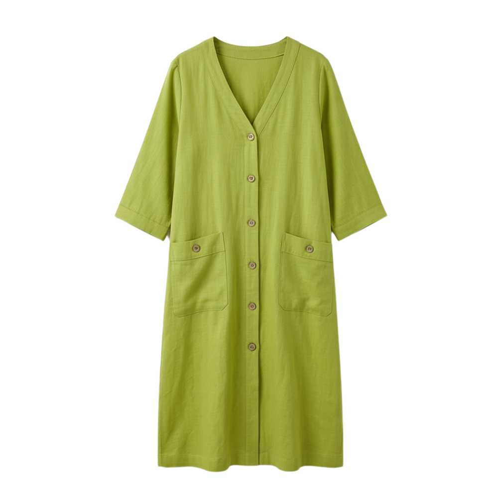 Linora™ – Button-Front Midi Dress
