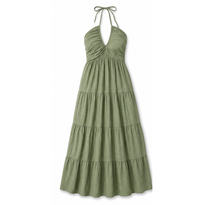 Solenne™ - Flowy Halter Maxi Dress for Effortless Style