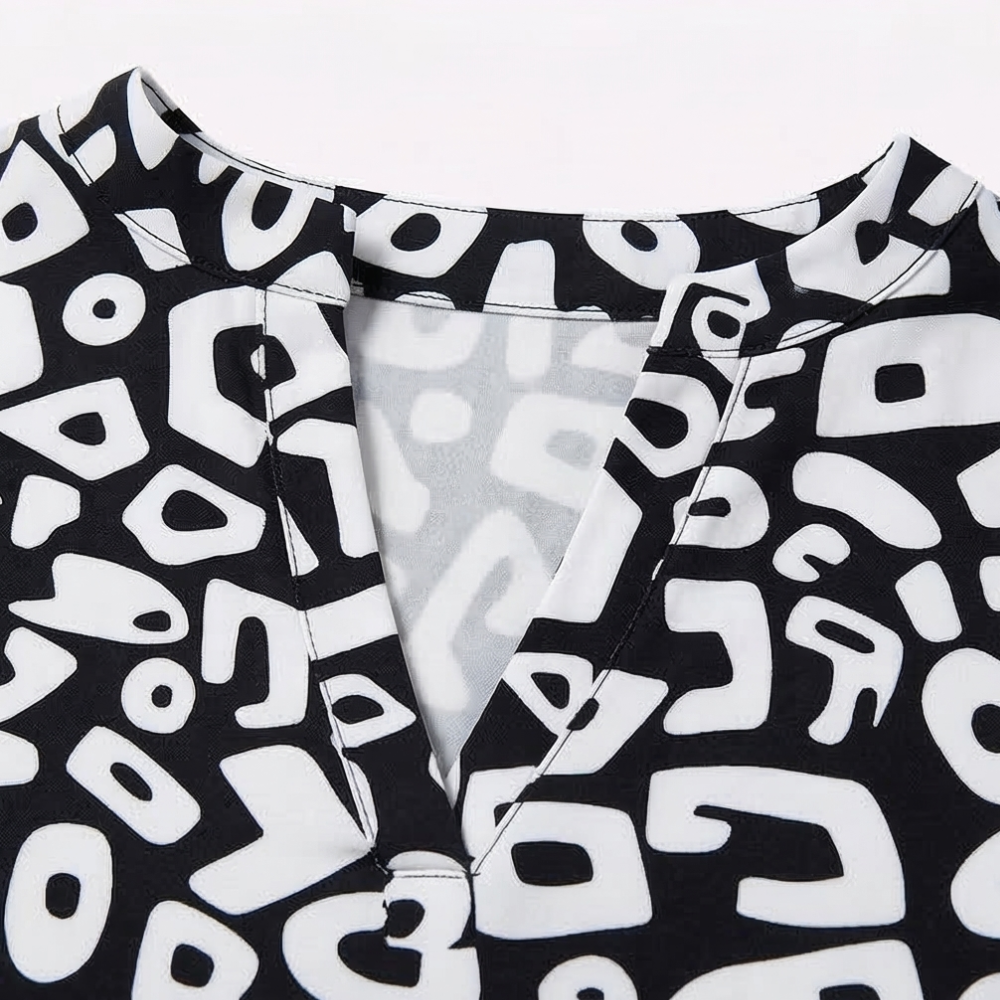 Vivara™ – Breezy V-Neck Printed Dress